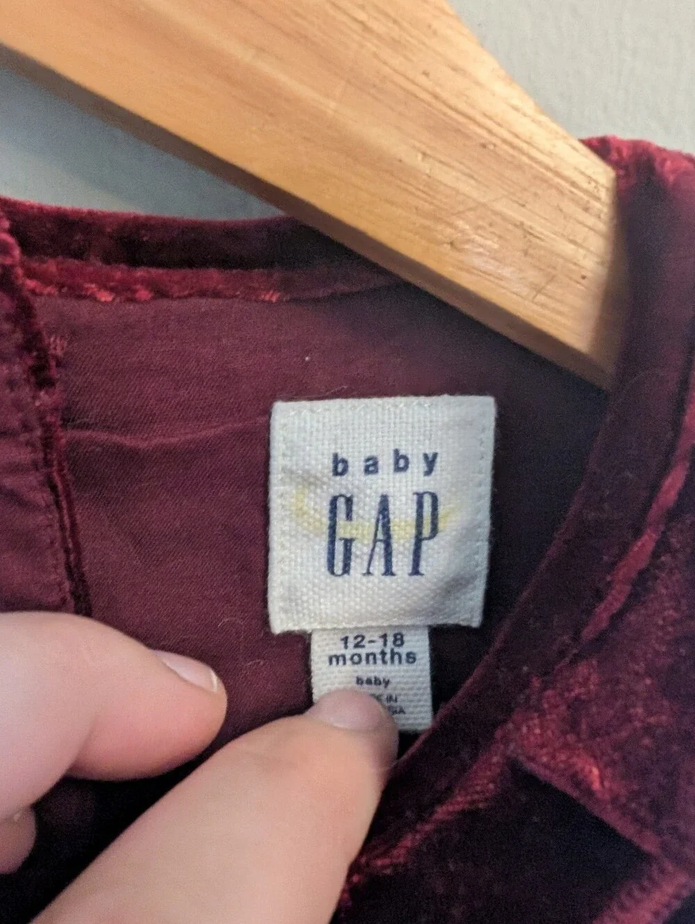 Baby Gap Red Velvet Holiday Dress Size 12m